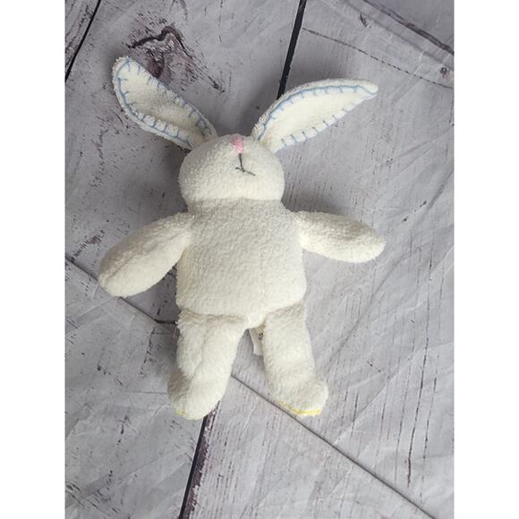 Baby Gap Hopper Pink Stitched Plush Bunny Rabbit Pink Nose Gray Eyes 7in - Picture 3 of 6